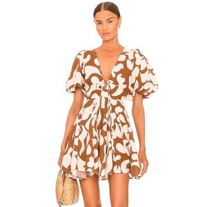 NWOT Rhode Madeline Mini Dress in Free Spirit Brown